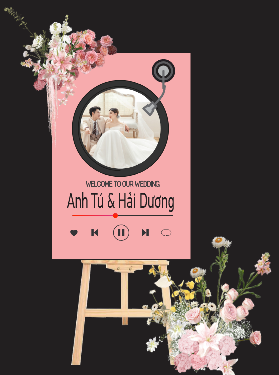 Bảng tên cô dâu chú rể để cổng wedding welcome #3