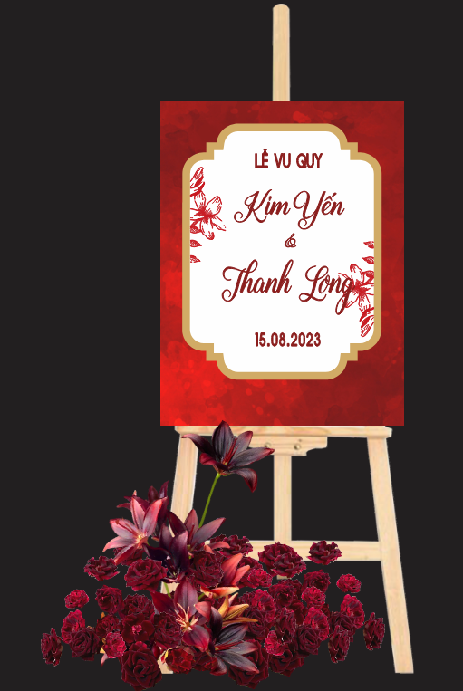 Bảng tên cô dâu chú rể để cổng wedding welcome #4