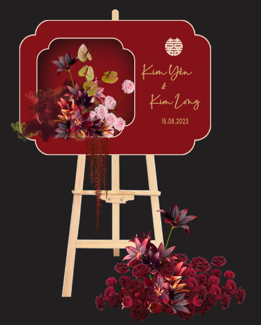 Bảng tên cô dâu chú rể để cổng wedding welcome #6