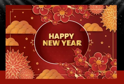 File in trần Backdrop Happy New Year 2026 file corel (bản gốc) phong cảnh