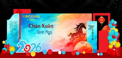 File gốc Backdrop Happy New Year 2026 file corel #22 (dành cho quảng cáo)