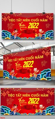 File tranh gốc file in baner tết 2023 phông tết tất niên khai xuân TE271 (bản quyền) Filetranh.com