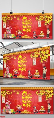 File tranh file in baner tết 2023 phông tết tất niên khai xuân TE283 (gốc) chủ đề thiên nhiên