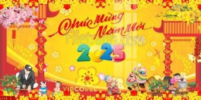 File gốc file in banner tết 2025 phông tết tất niên khai xuân chúc mừng năm mới 2025 TET1010 (in lụa) cao cấp
