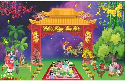 Ảnh mô tả file gốc in mica file in baner tết 2023 phông tết tất niên khai xuân TET102