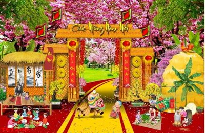 File gốc file in baner tết 2023 phông tết tất niên khai xuân TET106 (in mica) làm quà tặng