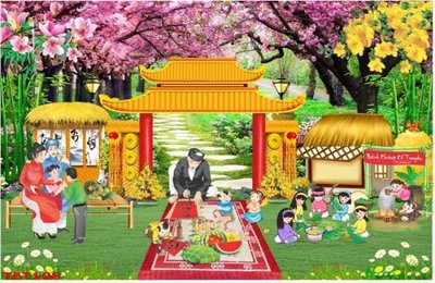 File gốc file in baner tết 2023 phông tết tất niên khai xuân TET108 (PNG) trong suốt (transparent)