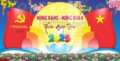 File ảnh file in banner tết 2025 phông tết tất niên khai xuân chúc mừng năm mới 2025 TET1122 (gốc) in PP, decal