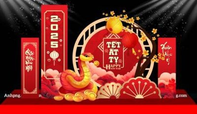 File gốc File backdrop decor check in xuân ất tỵ 2025 TET1706 (in lụa) tranh mã đáo