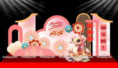 Hình ảnh file gốc in lụa File backdrop decor check in xuân ất tỵ 2025 TET1715