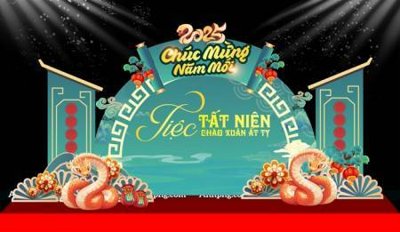 File gốc File backdrop decor check in xuân ất tỵ 2025 TET1746 (chuẩn màu) cho in offset