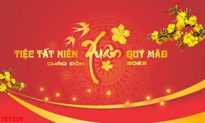 File gốc in ấn file in baner tết 2023 phông tết tất niên khai xuân TET226 độ phân giải cao