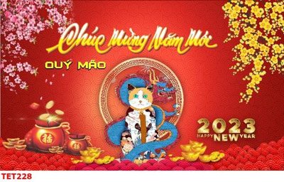 File gốc file in baner tết 2023 phông tết tất niên khai xuân TET228 (in mica) làm quà tặng
