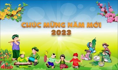 File tranh file in baner tết 2023 phông tết tất niên khai xuân TET237 (gốc) chủ đề thành phố