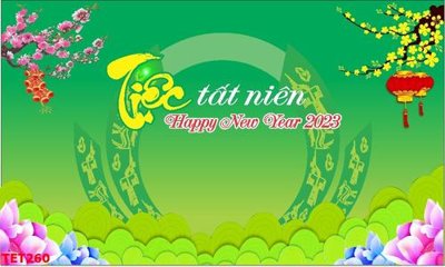 Ảnh mô tả file gốc in mica file in baner tết 2023 phông tết tất niên khai xuân TET260