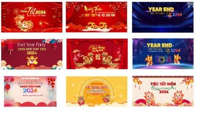 File tranh file in baner tết 2023 phông tết tất niên khai xuân TET518 (gốc) chủ đề trẻ em