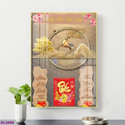 File tranh File in đốc lịch tết block lịch TDL2098 (gốc) in vải canvas