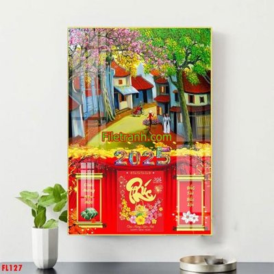 File gốc File in tranh đốc lịch tết block lịch FL127 (cho in 3D) độc đáo