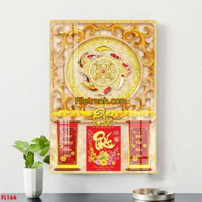 Ảnh gốc File in tranh đốc lịch tết block lịch FL166 (nét căng) in mica