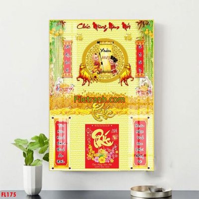 Download file gốc File in tranh đốc lịch tết block lịch FL175 (in mica) trang trí