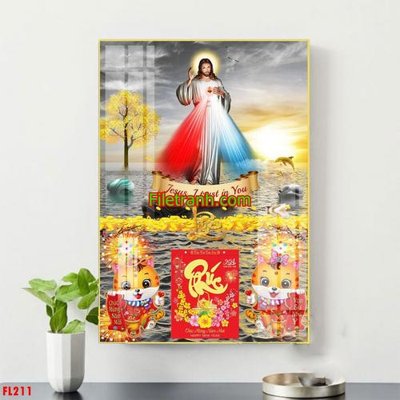 File ảnh File in tranh đốc lịch tết block lịch FL211 (gốc) in PP, decal