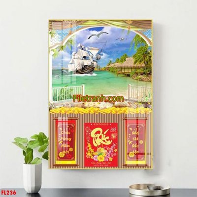File gốc File in tranh đốc lịch tết block lịch FL236 (in tráng gương) sang trọng