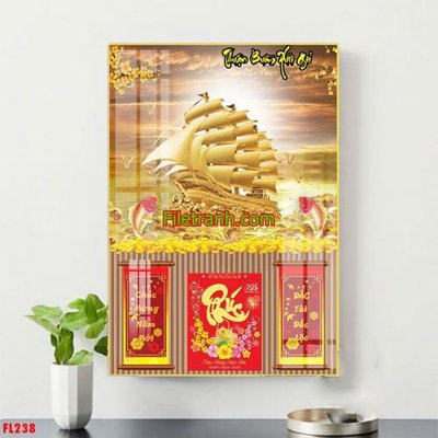 File tranh in trần 3D File in tranh đốc lịch tết block lịch FL238 (ảnh gốc)