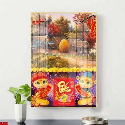 File in lụa File in tranh đốc lịch tết block lịch ất tỵ con rắn FL402 (phong cảnh) File in tranh đốc lịch tết block lịch ất tỵ con rắn FL402