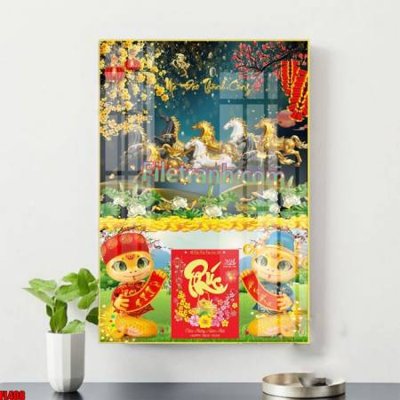 File gốc File in tranh đốc lịch tết block lịch ất tỵ con rắn FL408 (in tráng gương) sang trọng