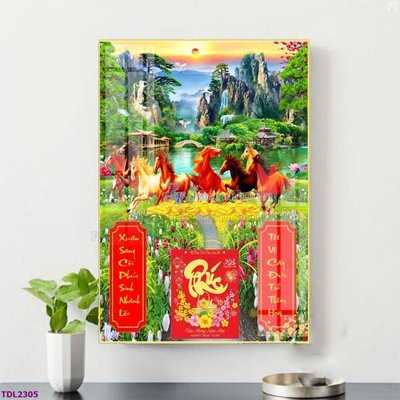 File gốc in tráng gương File in đốc lịch tết block lịch TDL2305 chi tiết