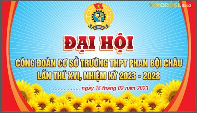 File in mica Đại hội công đoàn cơ sở trường THPT #2 (ảnh gốc) đẹp