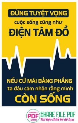 File gốc Đừng tuyệt vọng vì cuộc sống cũng như điện tâm đồ file vector PDF (PNG) chất lượng cao