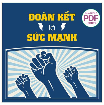 File gốc Đoàn kết là sức mạnh file vector PDF (in lụa) họa tiết 3D