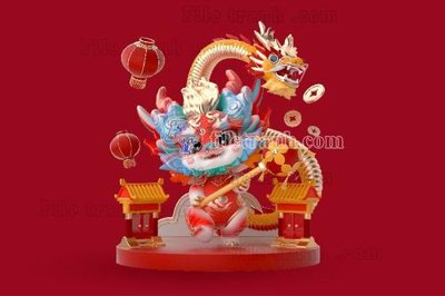 File tranh Anh rong cute 3D (8) (bản gốc) in lụa dán tường