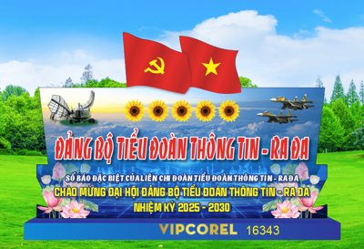 Download file tranh Báo tường Đại hội Đảng bộ tiểu đoàn thông tin (file gốc PSD)
