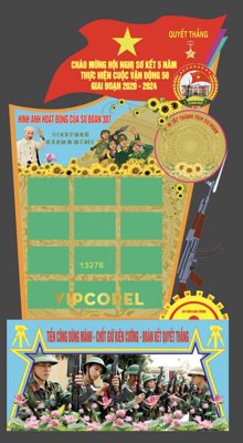 File gốc Báo tường hình ảnh hoạt động của sư đoàn 307 (in lụa) tranh phong thủy