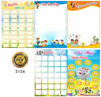 File ảnh Bông hoa niềm vui - góc học tập - thành tích file Corel (gốc) in quảng cáo ngoài trời