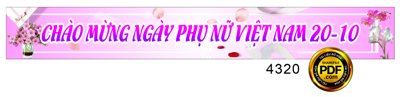 File tranh in tráng gương Băng rôn chào mừng ngày phụ nữ VN 20/10 #4 file corel (siêu nét)