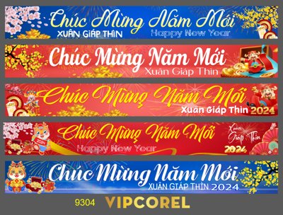Tệp tin gốc Băng rôn chúc mừng năm mới 2024 vector #4 (dùng cho in) Băng rôn chúc mừng năm mới 2024 vector #4