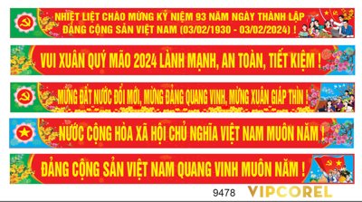 Tải file Băng rôn kỷ niệm 94 năm ngày thành lập Đảng #8 vector (PSD) cho in tranh 3D