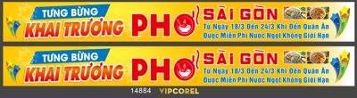 Tải file Băng rôn tưng bừng khai trương quán Phở - Sài gòn file corel (gốc) in ấn ngay lập tức