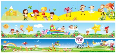 File tranh Băng rôn tranh ảnh trang trí mầm non #7 file PDF & CDR (gốc) chủ đề trừu tượng