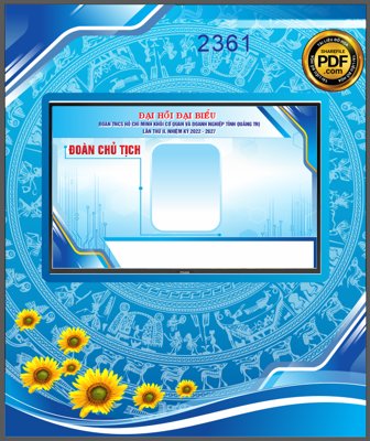 File tranh gốc in trần nhà Bảng đoàn chủ tịch đại hội Đoàn TNCS Hồ Chí Minh 2022 file CDR 3D
