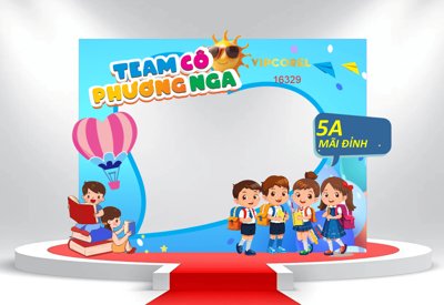 Tải file Bảng Checkin chụp ảnh học sinh A5 khai giảng file corel (gốc) in ấn chất lượng