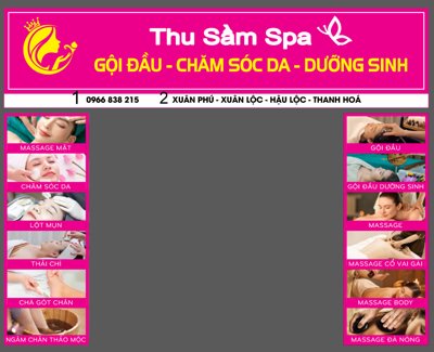 Download file gốc Bảng biển Spa Thu Sầm gội đầu - chăm sóc da (in mica) trong suốt