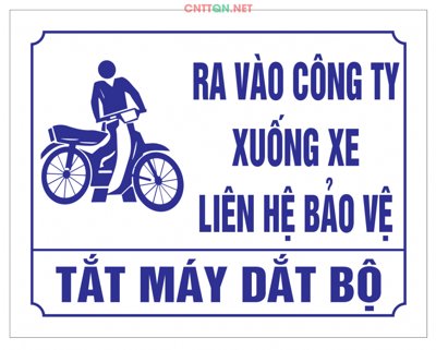 File gốc Bảng biển ra vào công ty xuống xe tắt máy dắt bộ CDR (chuẩn CMYK) cho nhà in