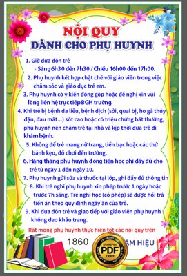 Chi tiết file tranh tráng gương Bảng nội quy dành cho phụ huynh file CorelDRAW x7 (ảnh gốc)