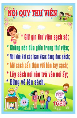File in trần Bảng nội quy thư viện file PDF & CDR (bản gốc) đại dương