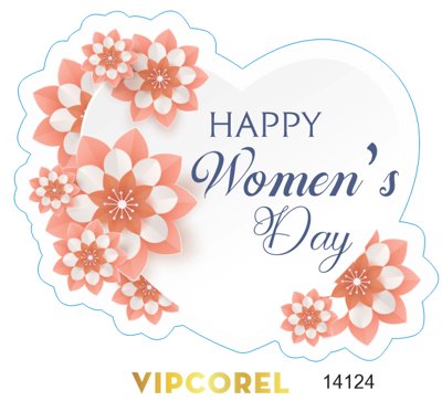 File PSD Bảng tên trái tim Happy Women's Day file corel (gốc) cho designer