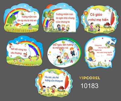 Mua file gốc Bảng tên treo trường mầm non 2024 vector (in ấn) tại Filetranh.com